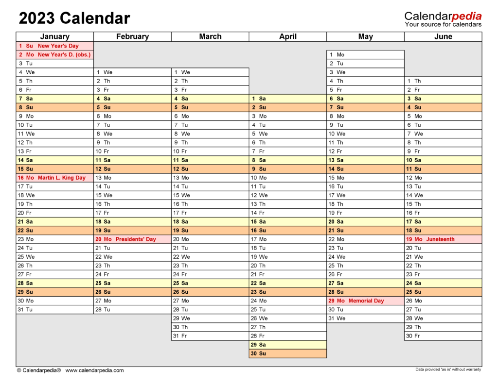Blank 2023 Calendar Excel - 2024 Calendar Printable