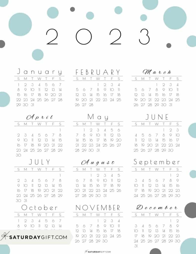 Bullet Journal Calendar 2023 Printable