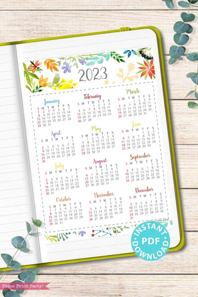 Bujo Calendar Pages 2023 Printable