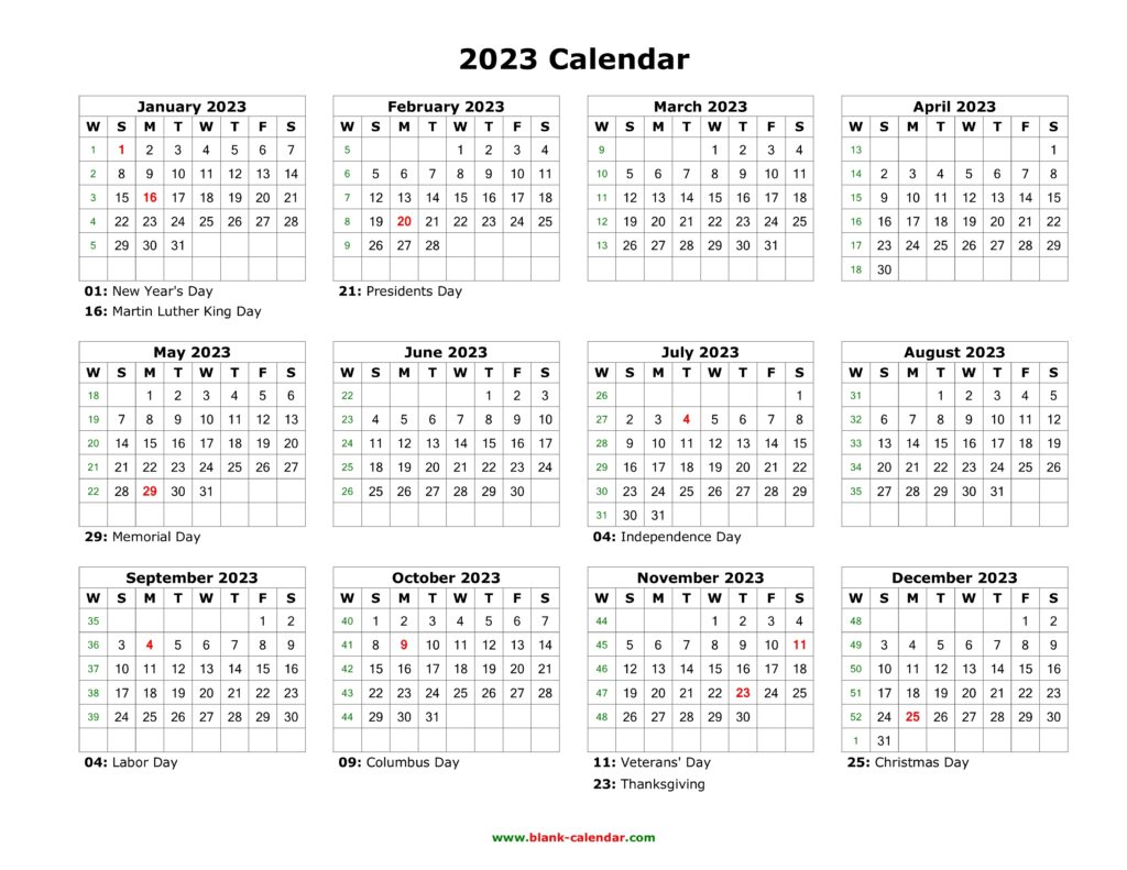 Free Printable Word Calendar 2023 - 2024 Calendar Printable