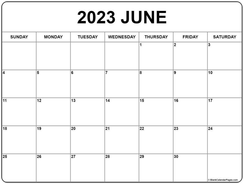 Blank 2023 Calendar Pages