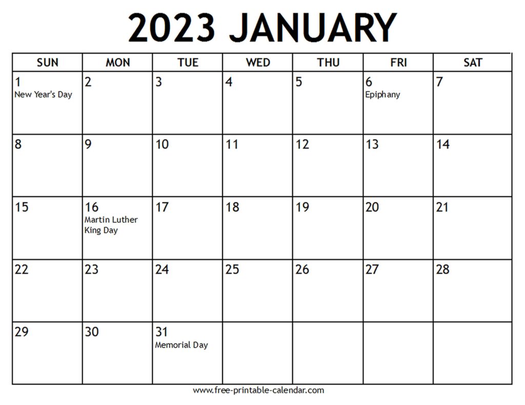 Free Printable Calendar Pages 2023 2023 Calendar Printable