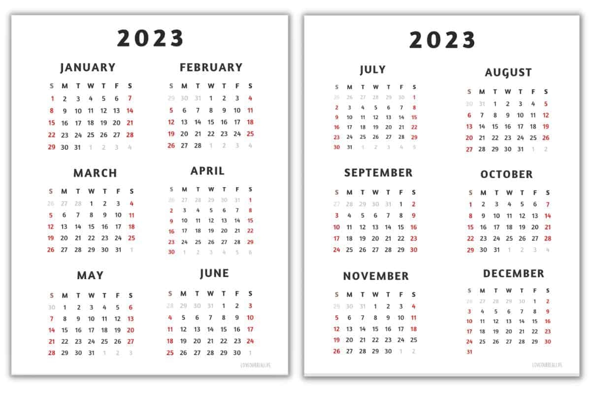 Printable 6 Month Calendar 2023 - 2024 Calendar Printable
