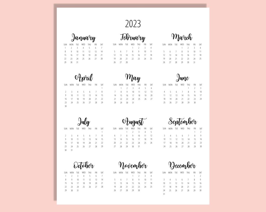 Printable Wall Calendar 2023