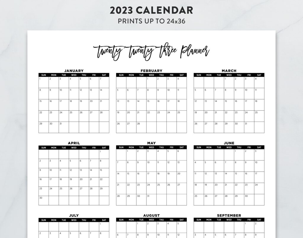 2023 Printable Wall Calendar 2023 Large Calendar 2023 Etsy de