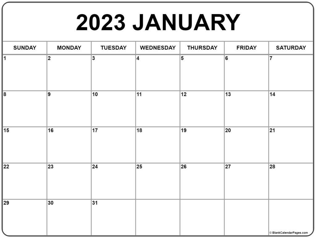 2023 Monthly Calendar Printable