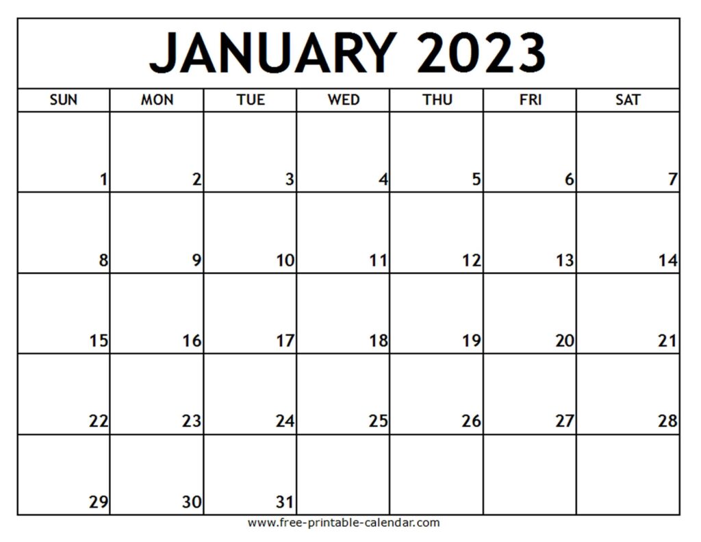 Free Printable Calender 2023