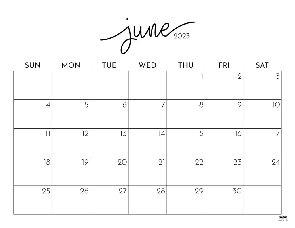 June 2023 Calendars 50 FREE Printables Printabulls