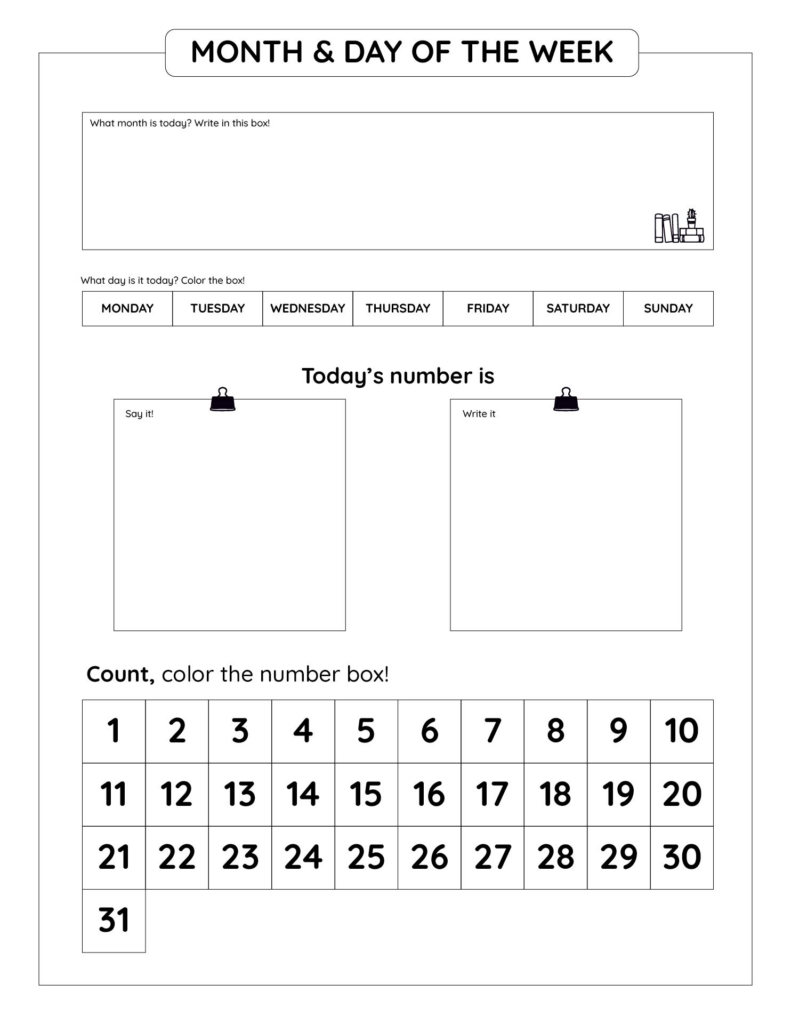 Free Printable Blank Calendar Template For Kids