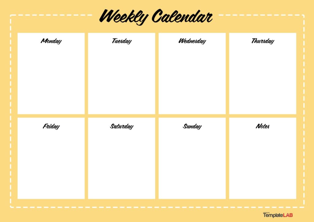 Free Printable Blank 7 Day Calendar