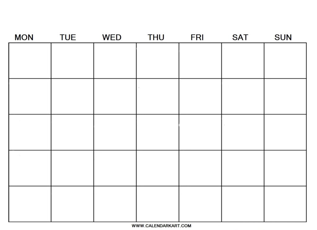 Free Printable Blank Calendar Templates - 2024 Calendar Printable