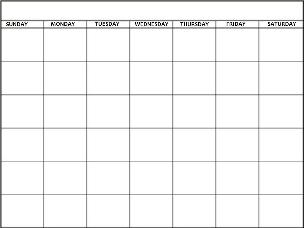 Printable Calendar Blank Monday Months