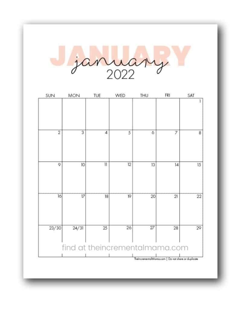 2022 Feminine Pink Calendar Printables Free PDFs To Get Organized