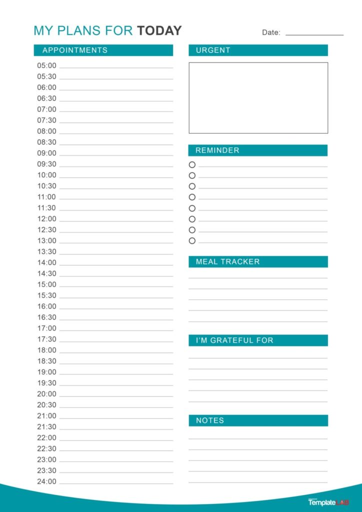 Free Printable Blank Daily Calendar