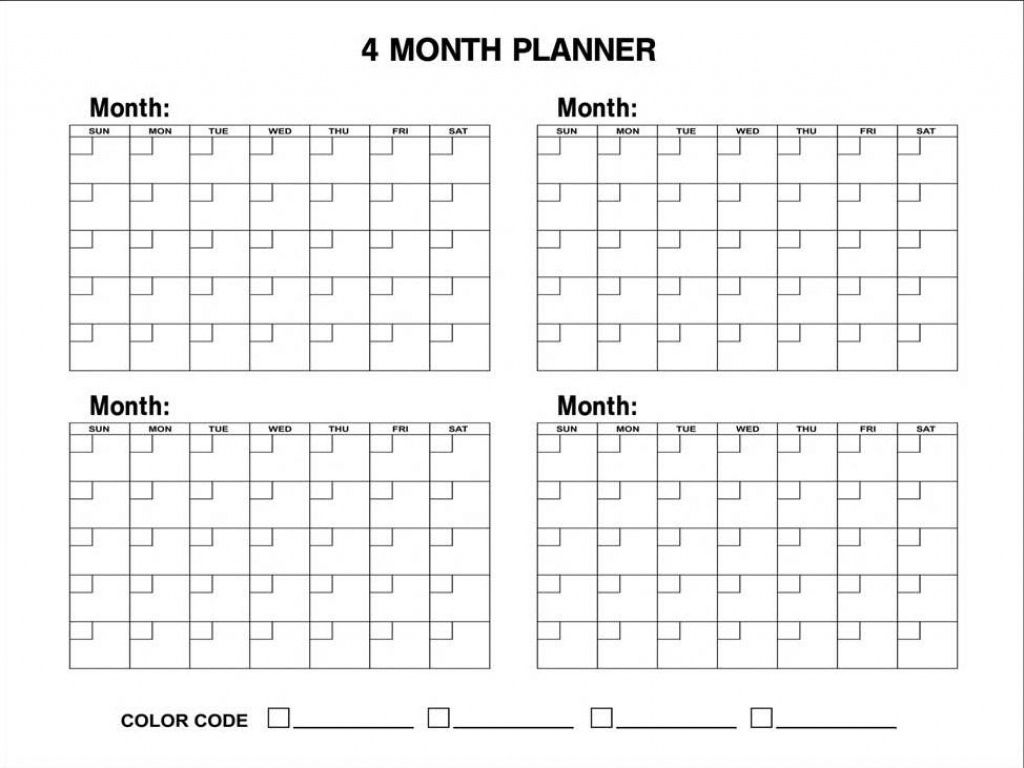 4 Month Blank Calendar Printable 2024 Calendar Printable