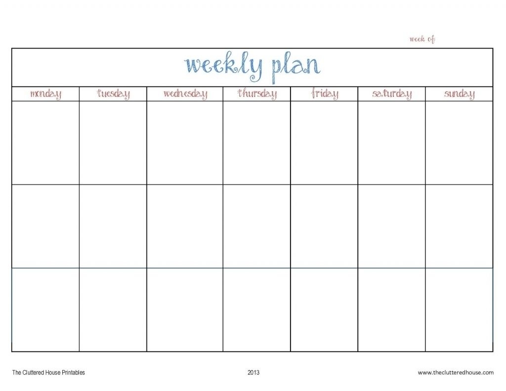 4 Week Calendar Template Weekly Calendar Template Weekly Planner Template Free Printable Weekly Calendar