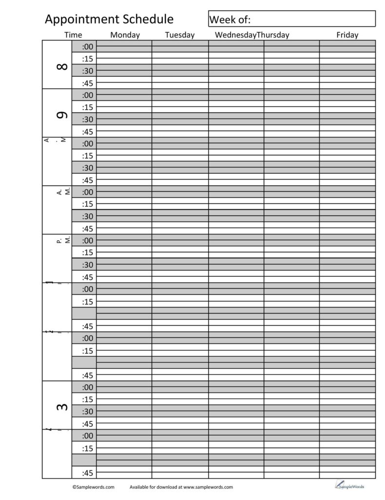 Free Printable Blank Appointment Calendar - 2025 Calendar Printable