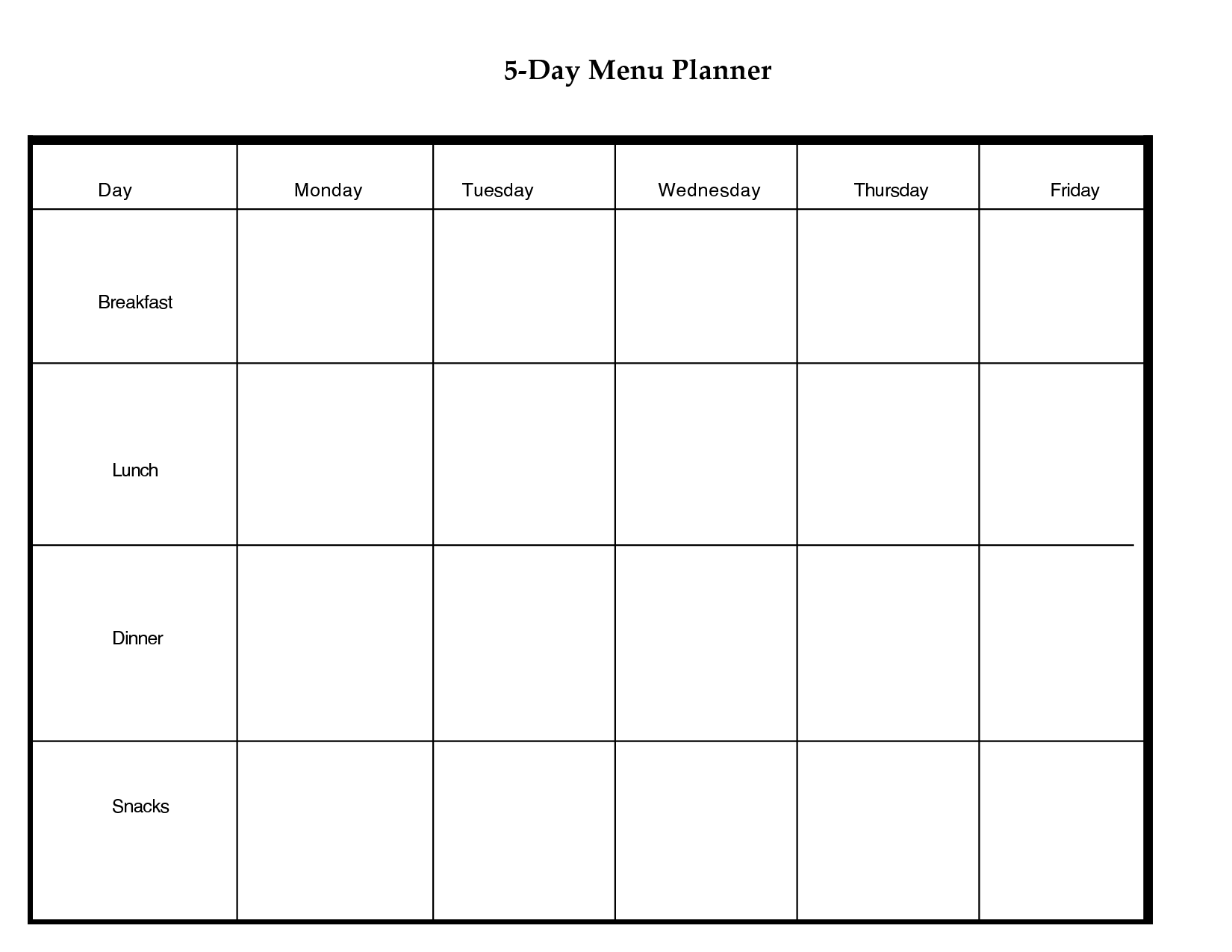 5 Day Weekly Planner Printable Scope Of Work Template Weekly Calendar Template Calendar Printables Calendar Template