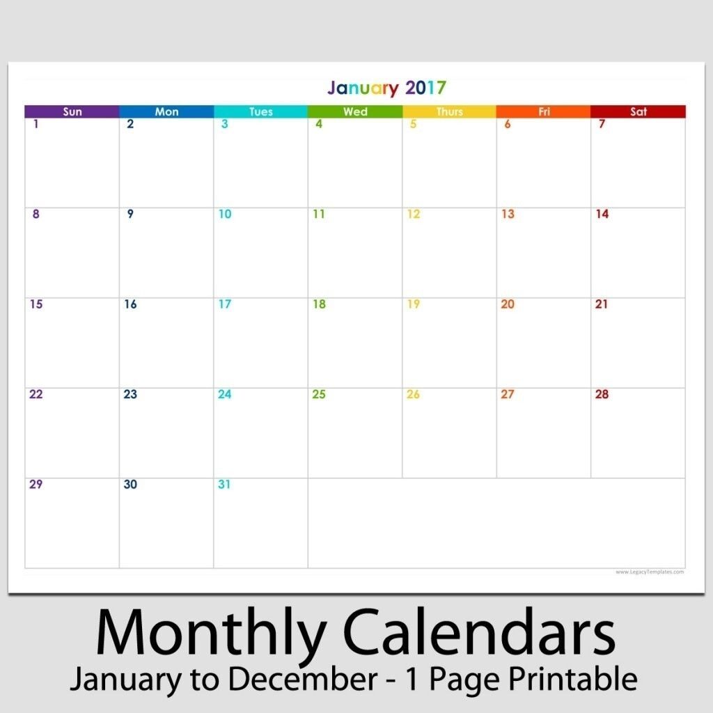 8 By 11 Printable Blank Calendar