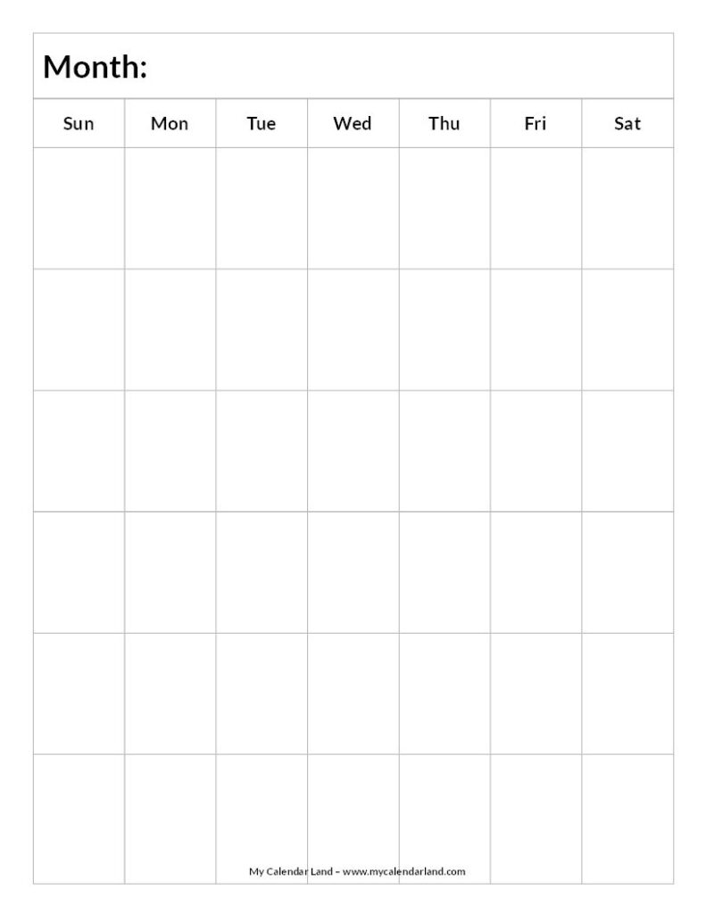 Blank Monthly Calendar Template Blank Calendar Template Blank Calendar
