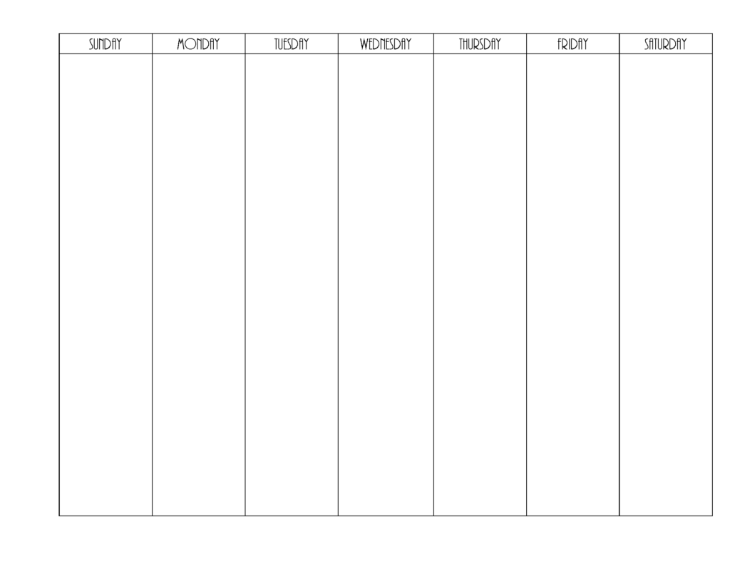Blank Weekly Calendar Editable PDF Word Or Image