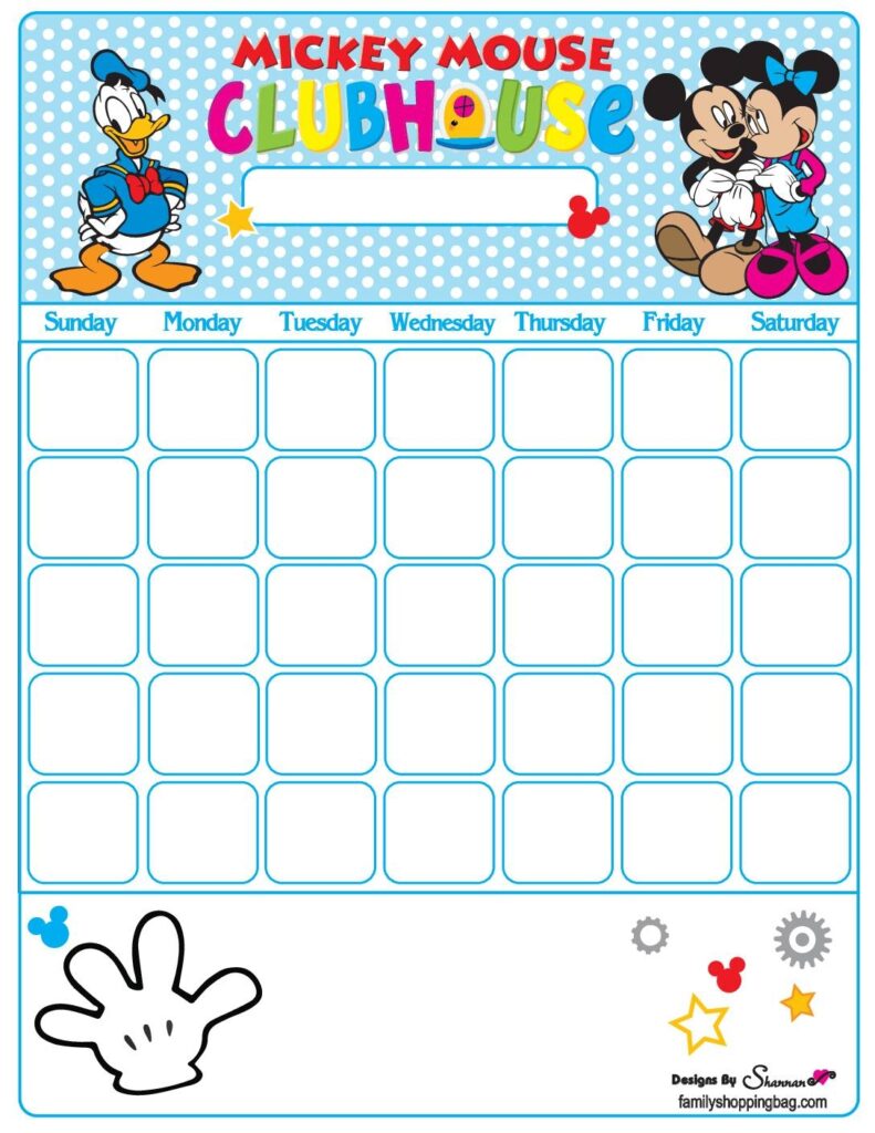 Minnie Mouse Blank Printable Calendar 2024 Calendar Printable