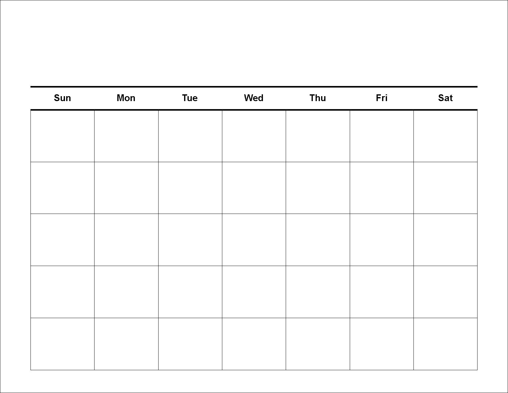 Calendar Template Large Boxes Blank Calendar Template Printable Calendar Grid Free Blank Calendar