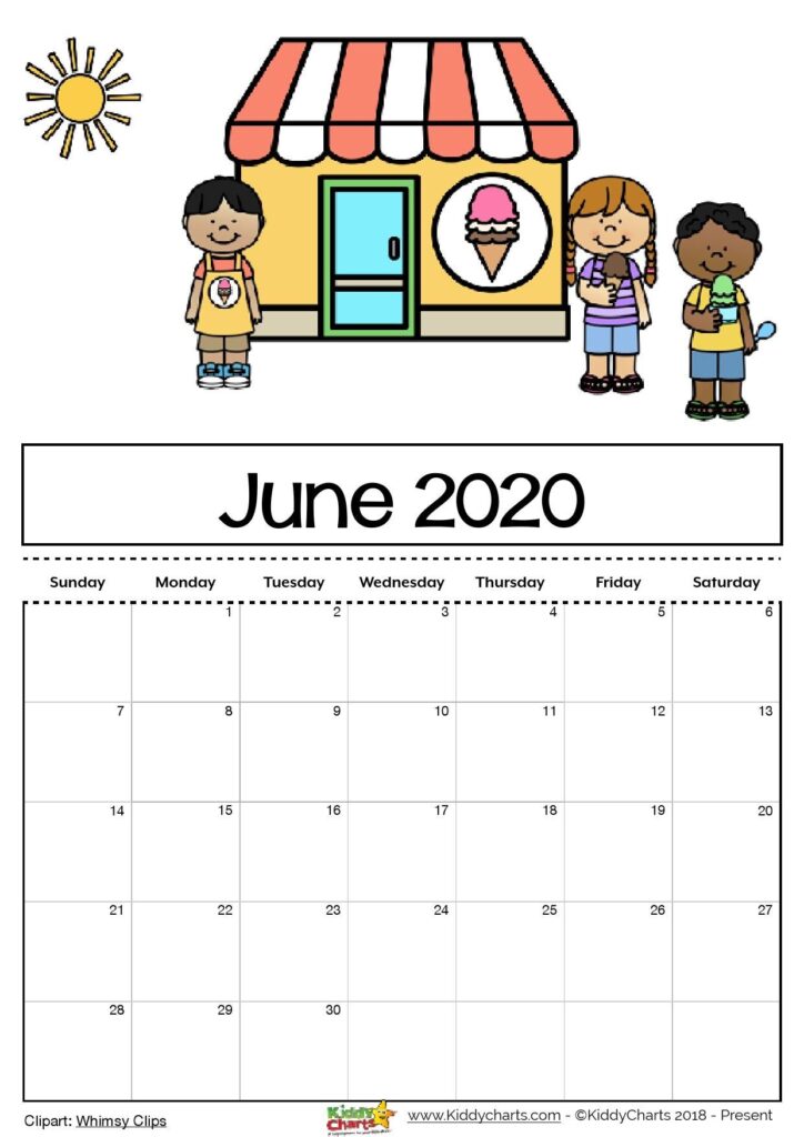 Blank Kids Monthly Calendar Printable