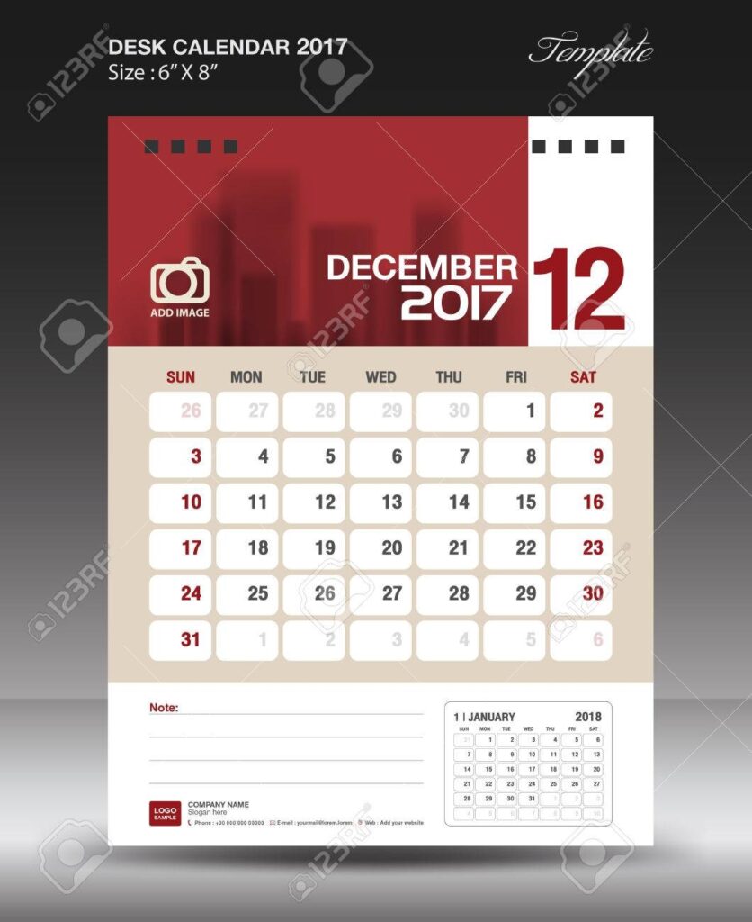 Blank December 2017vertical Calendar Printable