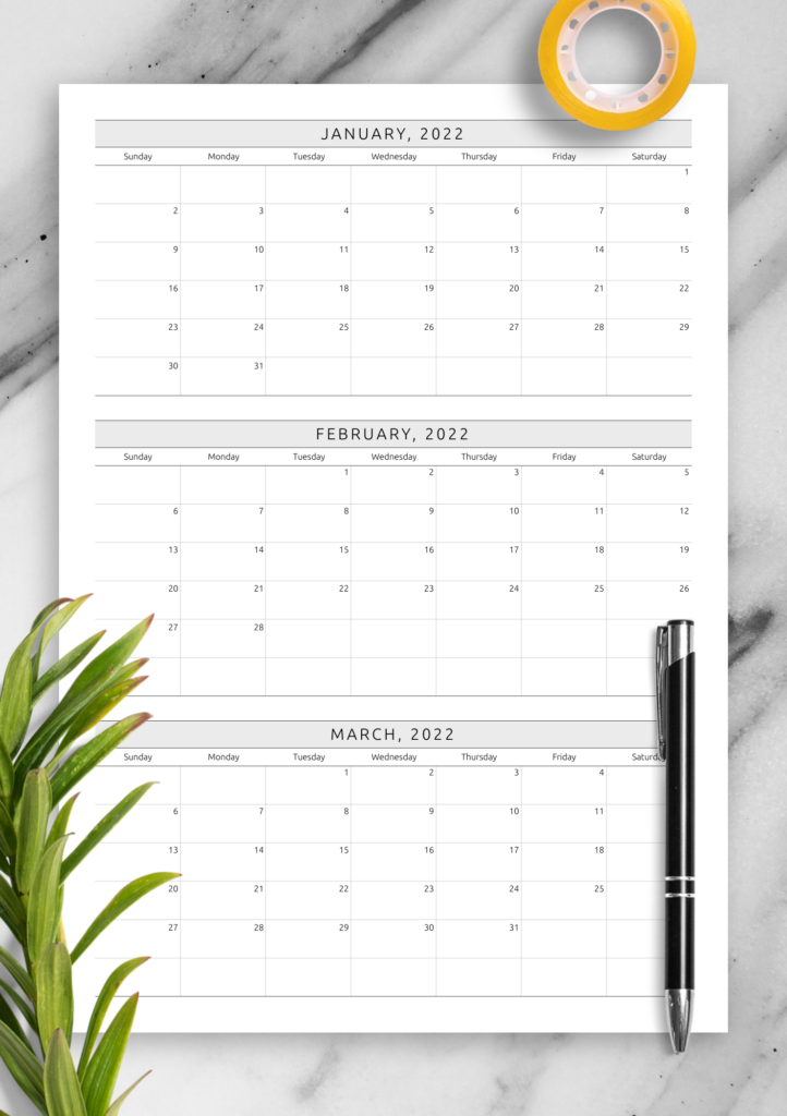 Blank Printable Quarterly Teacher Calendar - 2025 Calendar Printable