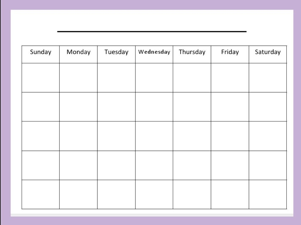 Extraordinary 4 Week Blank Calendar Printable Calendar Printables Free Printable Calendar Templates Blank Monthly Calendar Template