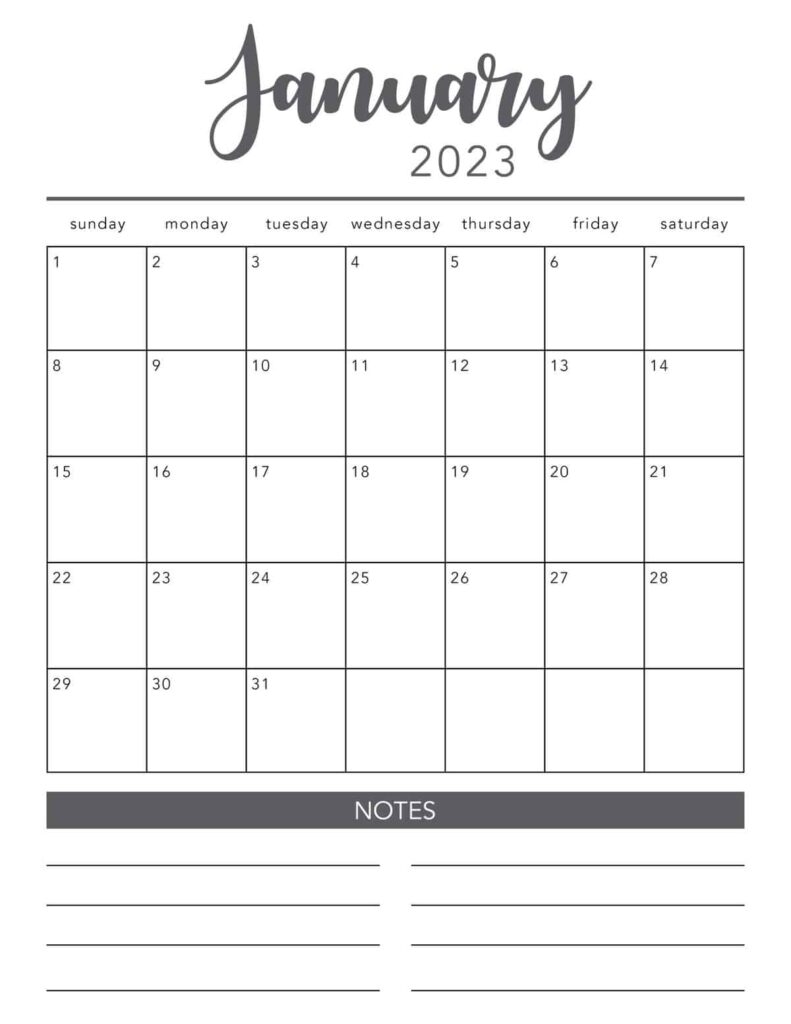 FREE 2023 Printable Calendar Template I Heart Naptime
