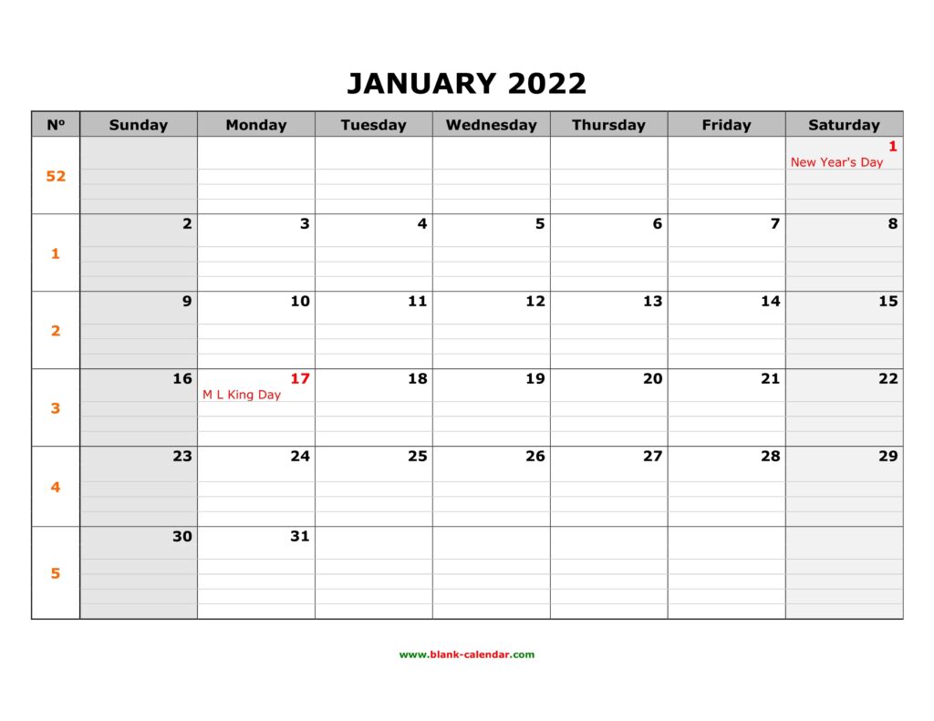 Free Printable Large Box Blank Calendar - 2024 Calendar Printable