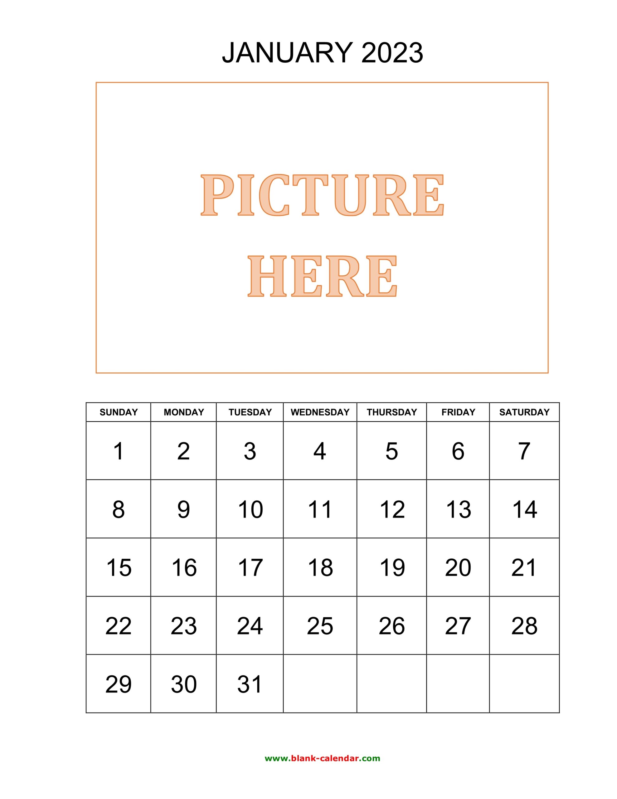 Free Download Printable Calendar 2023 Pictures Can Be Placed At The Top
