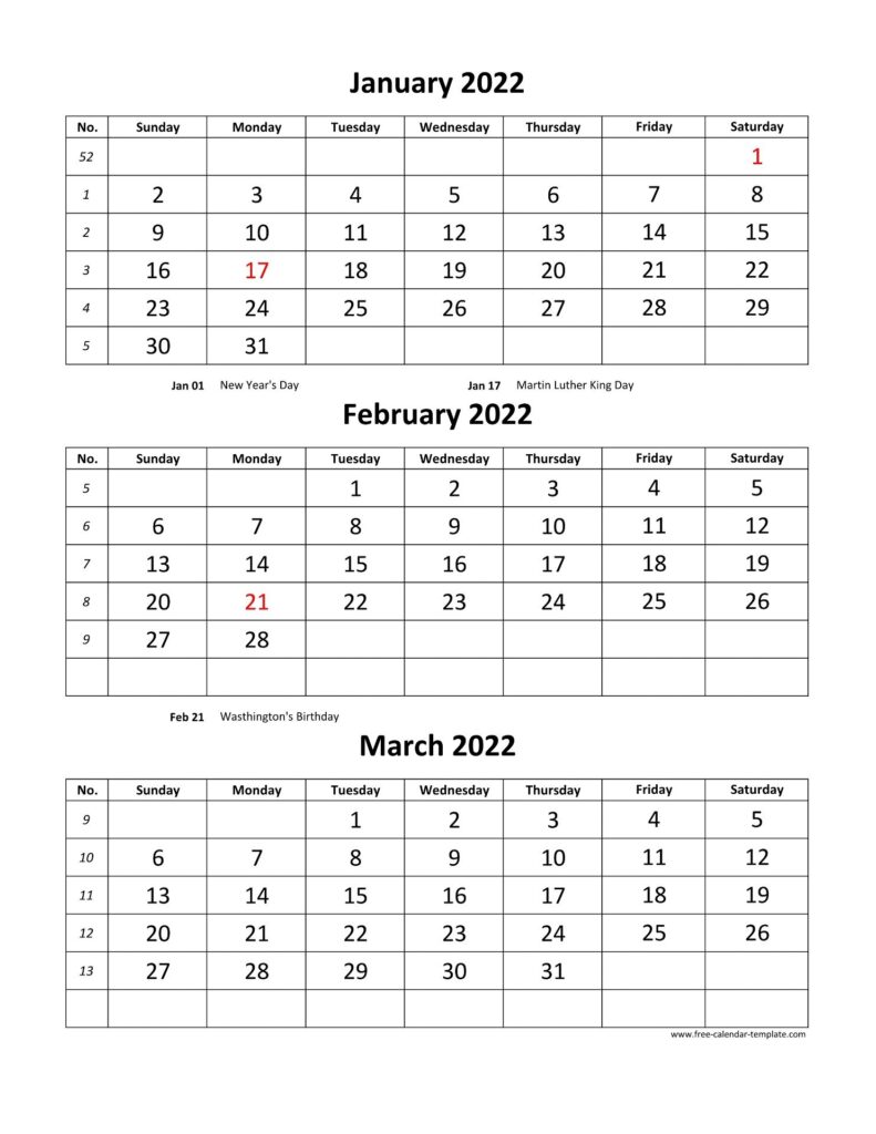 Printable Blank Three Month Calendar - 2024 Calendar Printable