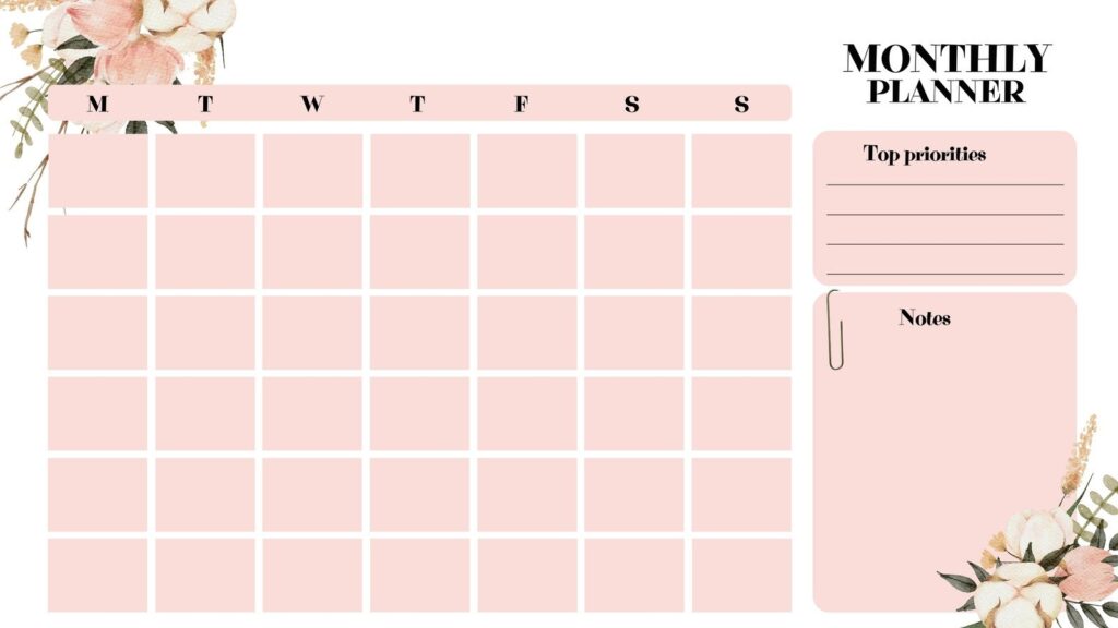 Cute Blank Monthly Calendar Printable 2024 Calendar Printable