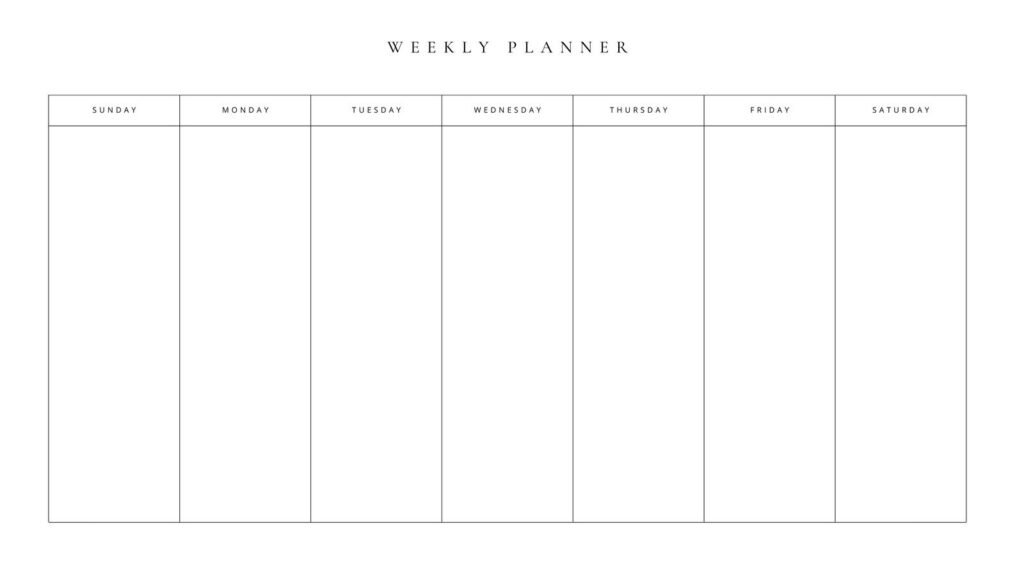 Printable Blank One Week Calendar - 2024 Calendar Printable