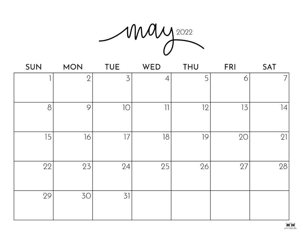 Blank May Calendar Free Printable 2024 Calendar Printable