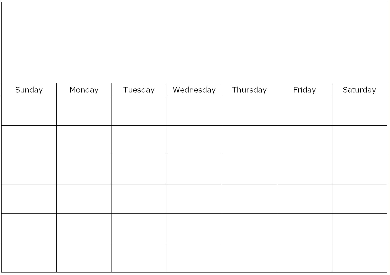Monthly Blank Calendar Template Page Print An Empty Month Calendar