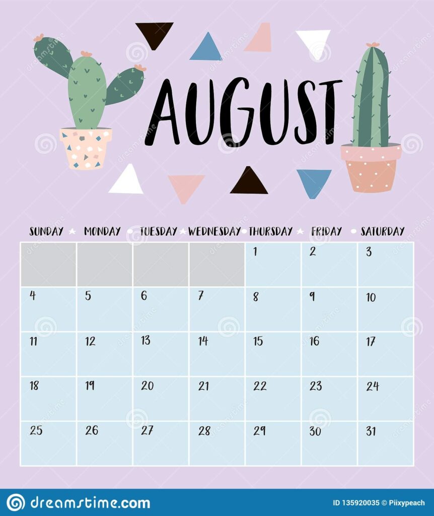 Monthly Calendar 2019 With Cactus For Children Can Be Used For Web banner poster label And Printable Stock Vector Illustration Of Peru Lama 135920035