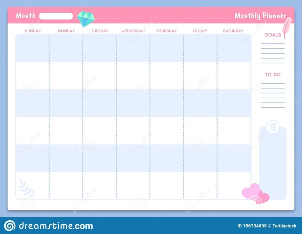 Printable Monthly School Calendar Blank