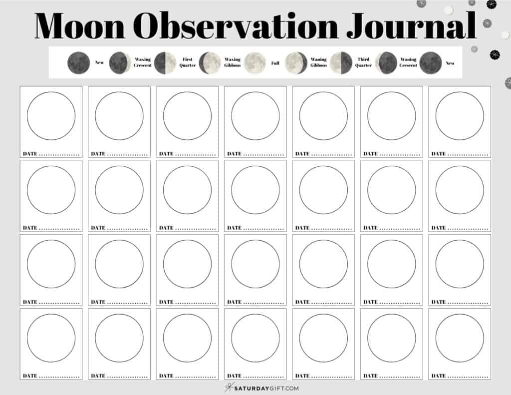 Free Printable Blank Moon Phase Calendar
