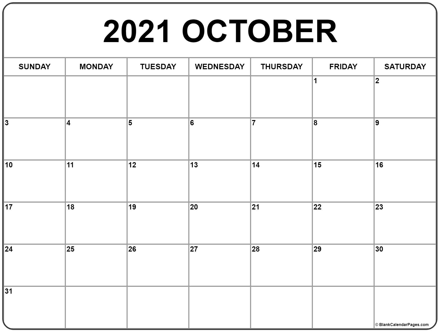 Blank Free Printable Oct Calendar 2023 Calendar Printable
