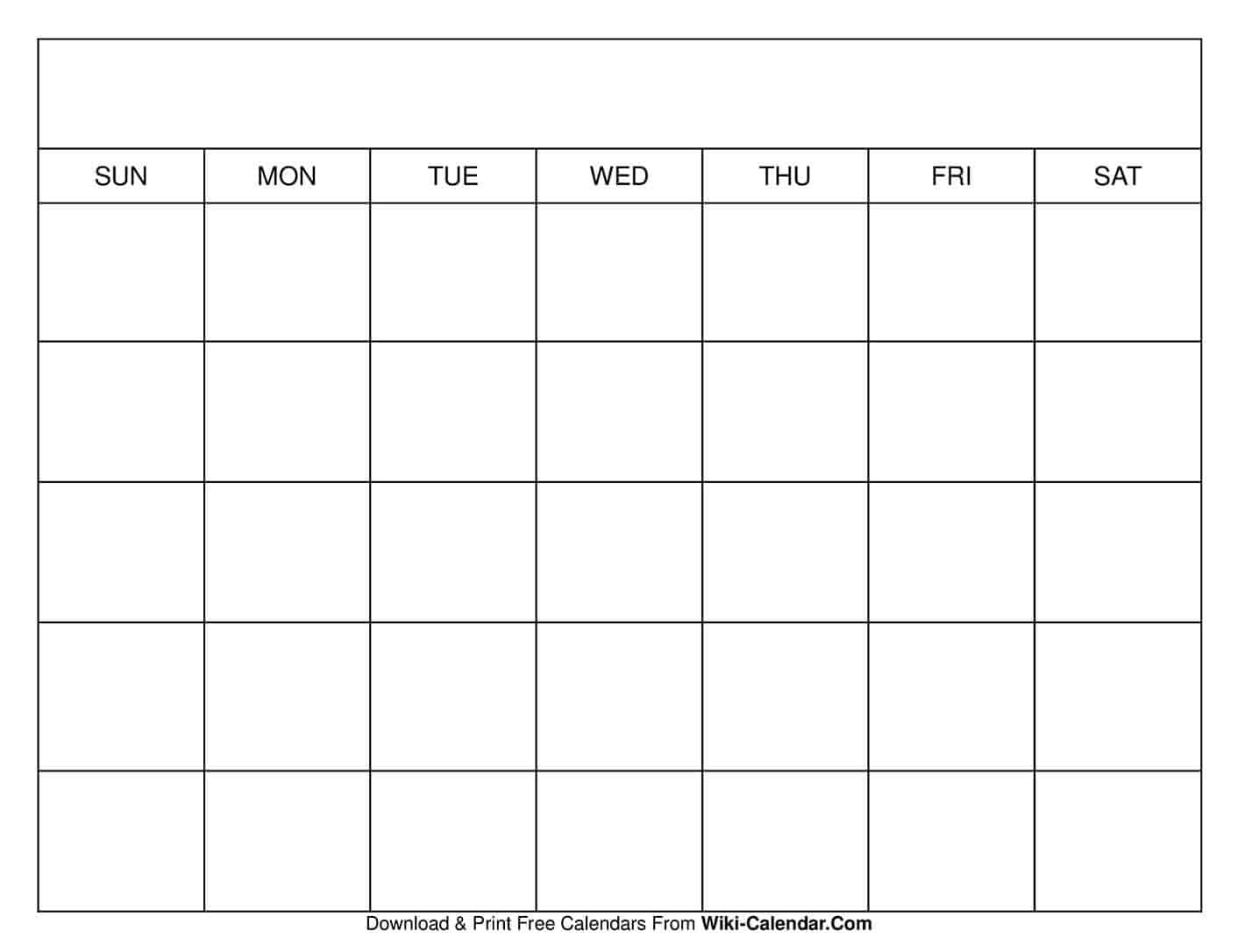 Printable Blank Calendar Templates Wiki Calendar