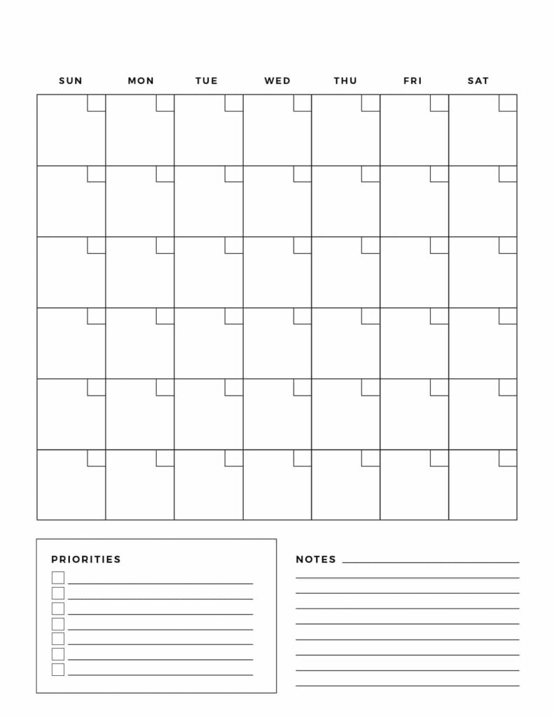 Blank Printable Monthly Calendar Portrat 2024 Calendar Printable