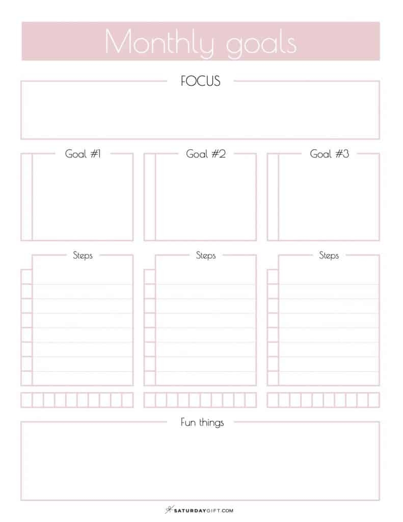 Printable Monthly Goals Planner How To Set Your Monthly Goals
