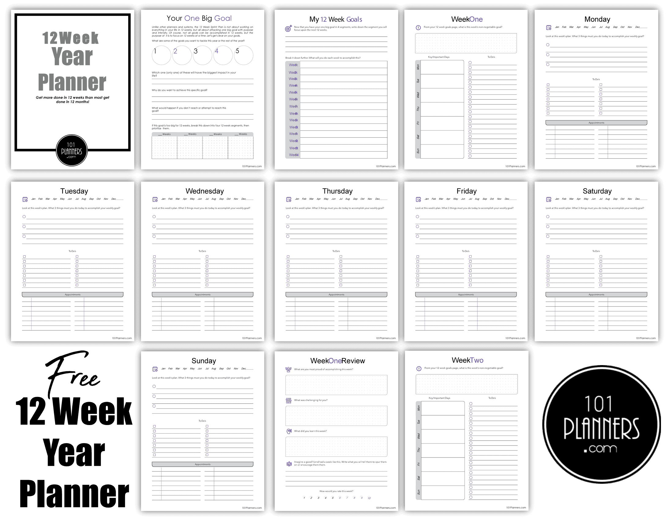 The 12 Week Year Planner And Templates FREE Download