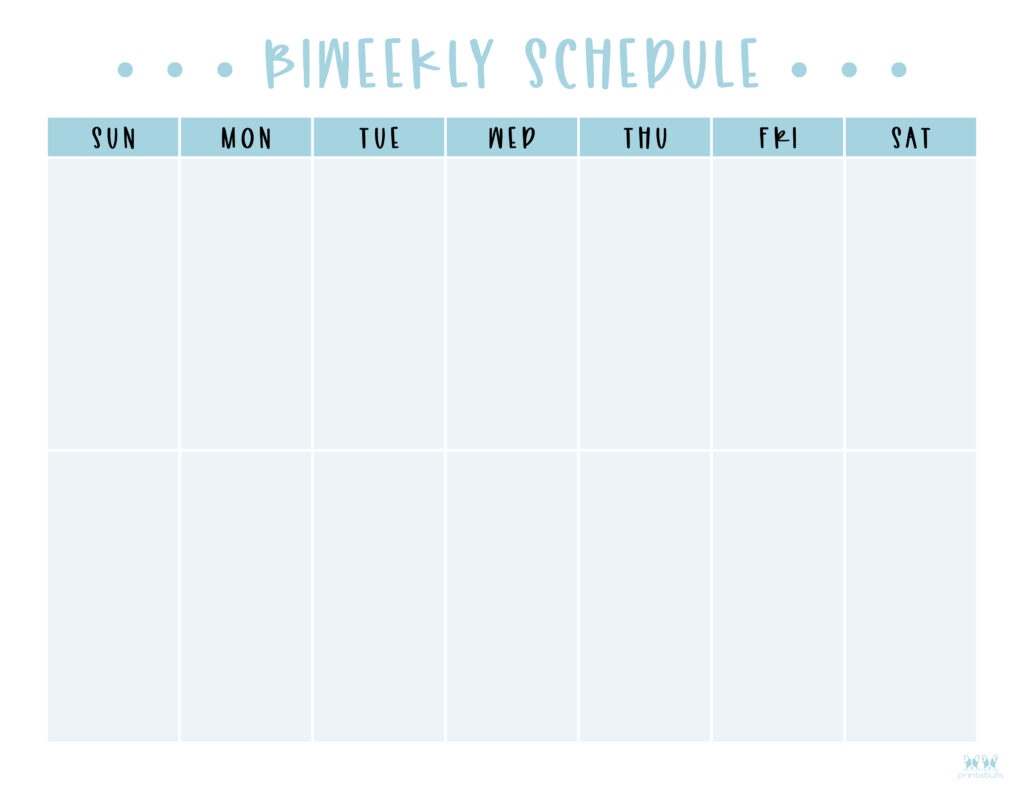Two Week Planners Free Printables Printabulls