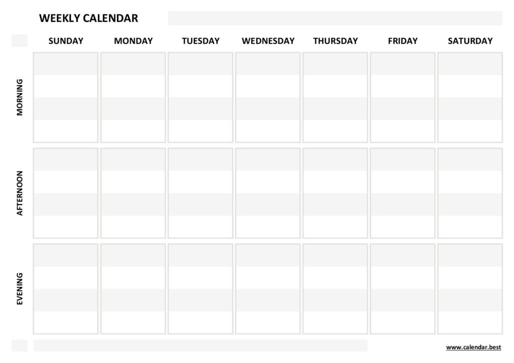 Printable Blank 3 Week Calendar