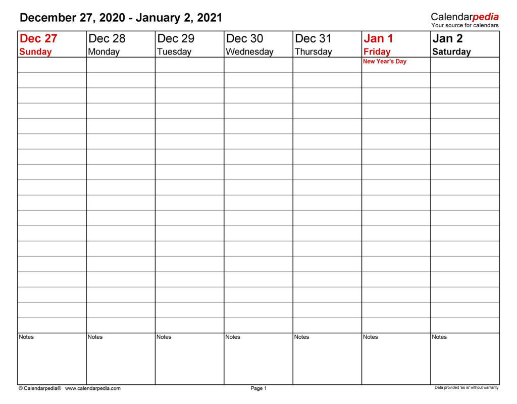 Blank Desk Weekly Calendar Printable - 2024 Calendar Printable